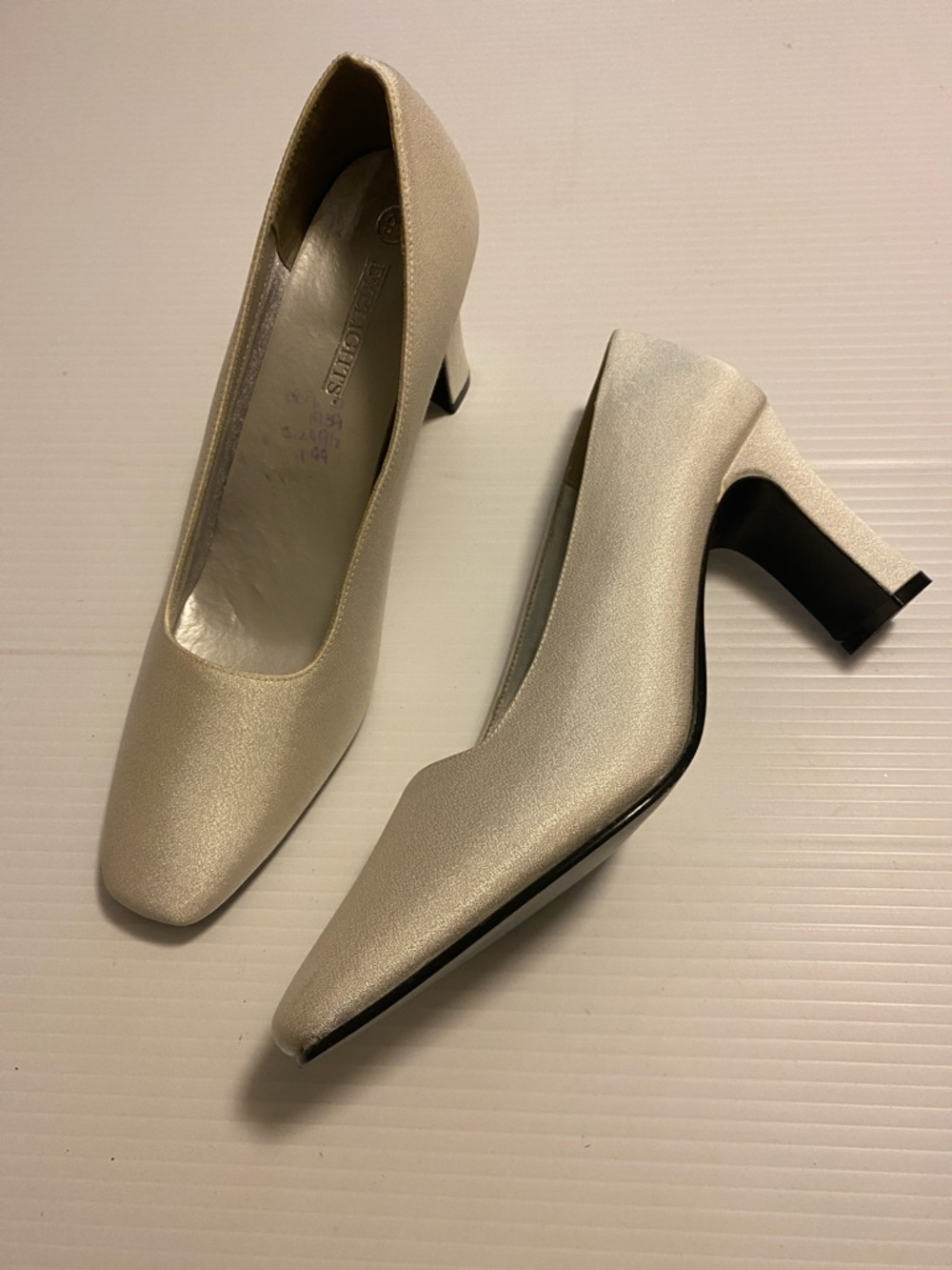 Elegant Champagne Block Heel Pumps for Women
